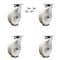 Service Caster 8 Inch Kingpinless Nylon Wheel Swivel Caster Set with Swivel Lock SCC-KP30S820-NYR-BSL-4 - alternate 1